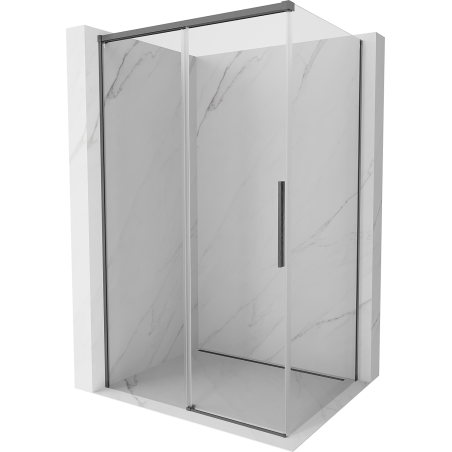 Mexen Rox cabină de duș glisantă 125 x 95 cm, transparentă, gri armă periat - 8C2-125-095-66-00
