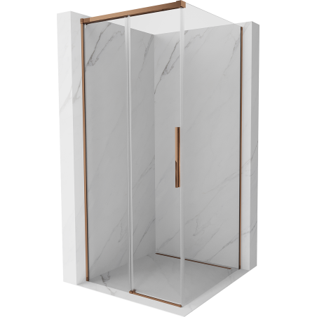 Mexen Rox cabină de duș glisantă 95 x 95 cm, transparent, aur roz - 8C2-095-095-60-00