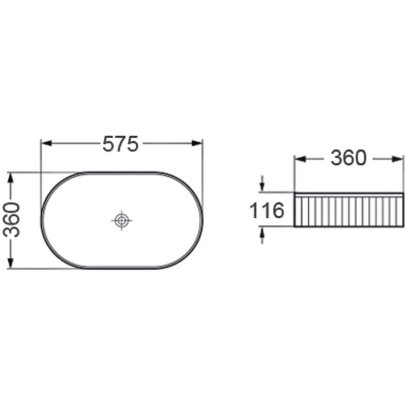 Mexen Grovo bordás munkalapra szerelhető mosdó 57 x 36 cm, fehér - 22305700