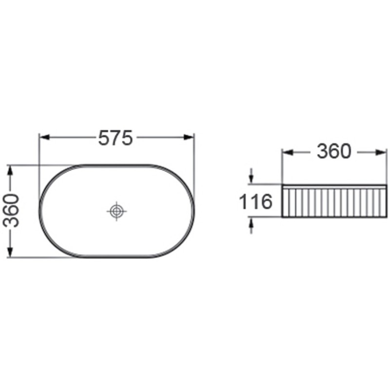 Mexen Grovo chiuvetă pe blat cu caneluri 57 x 36 cm, neagră mată - 22305785
