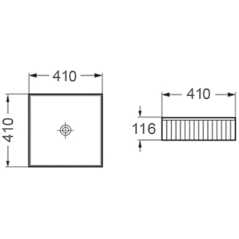 Mexen Grovo pult alatti mosdókagyló bordázott 41 x 41 cm, fehér - 22304100