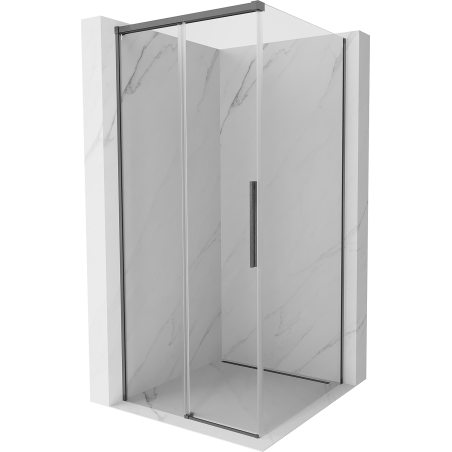 Cabină de duș glisantă Mexen Rox 100 x 100 cm, transparentă, gri pistol periat - 8C2-100-100-66-00