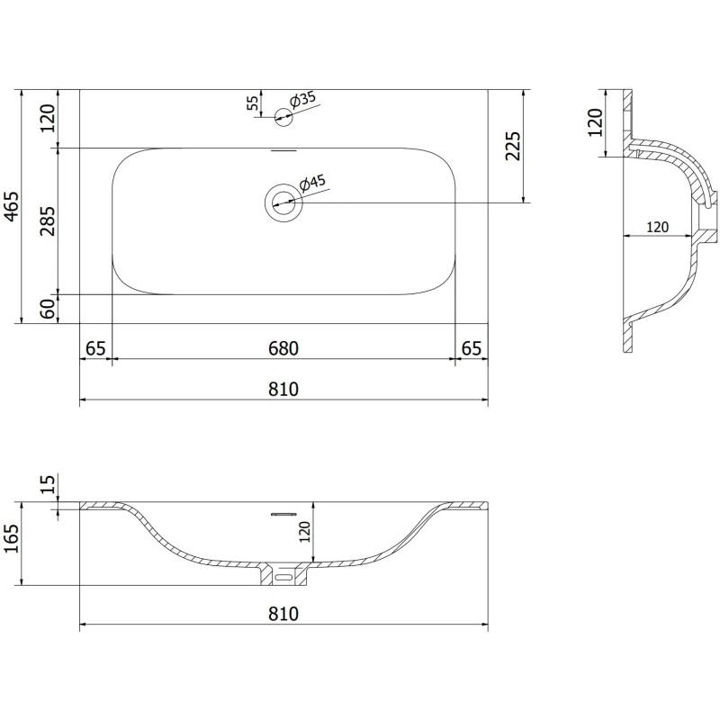 Mexen Orio dulap baie 80 cm cu lavoar Vela, 1 sertar, alb lucios - 91A10-08023-1-BF00-W23M00