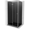 Mexen Lima cabină de duș pliabilă 80 x 100 cm, Grafit, Crom + cadă de duș Flat, Neagră - 856-080-100-01-40-4070