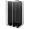 Mexen Lima cabină de duș pliabilă 80 x 120 cm, grafit, crom + cadă Flat, negru - 856-080-120-01-40-4070