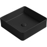 Mexen Grovo lavoar deasupra blatului canelat 37 x 37 cm, negru mat - 22303785