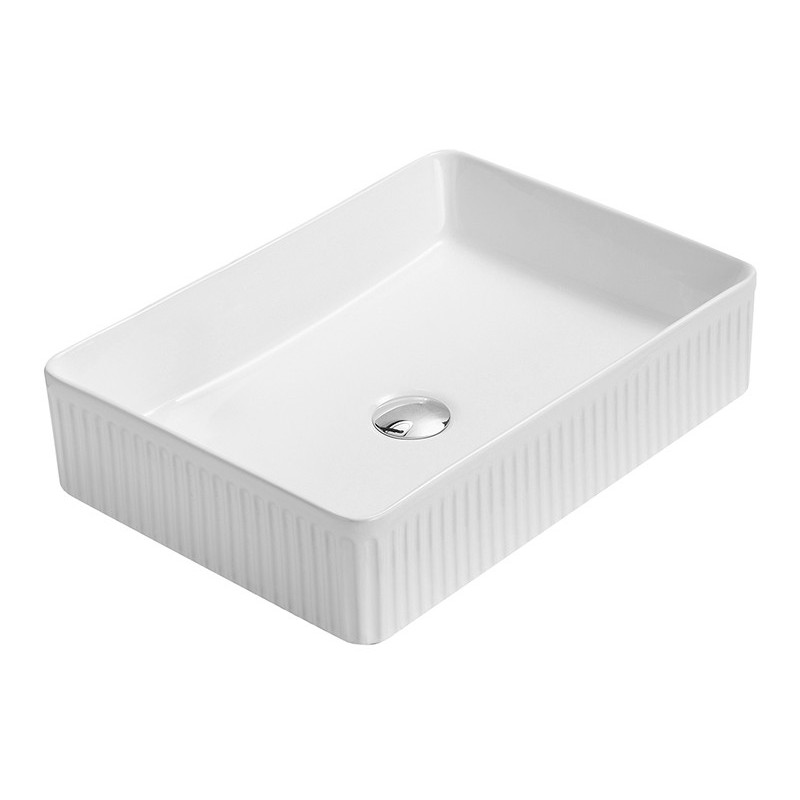 Mexen Grovo lavoar pe blat canelat 51 x 37 cm, alb - 22305100