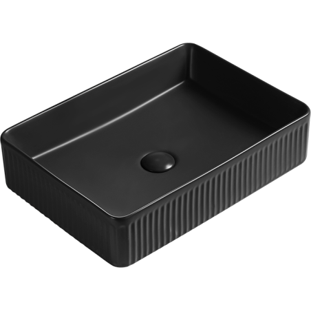 Mexen Grovo lavoar de blat ondulat 51 x 37 cm, negru mat - 22305185