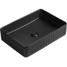Mexen Grovo lavoar de blat ondulat 51 x 37 cm, negru mat - 22305185