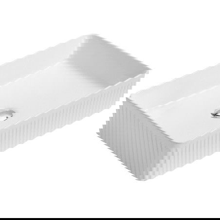 Mexen Grovo chiuvetă de blat canelată 50 x 34 cm, albă - 22305000