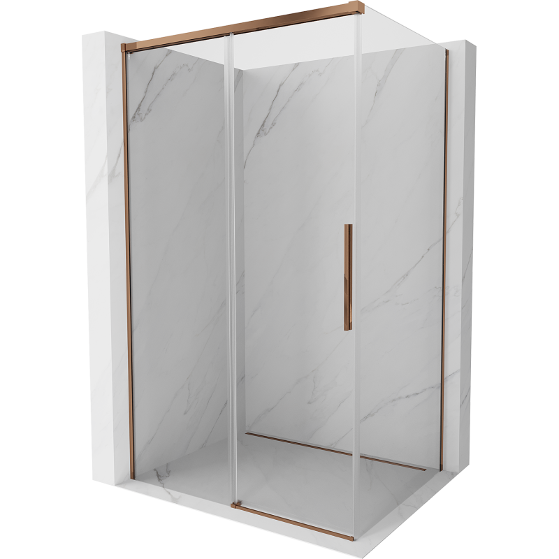 Mexen Rox cabină de duș culisantă 110 x 95 cm, transparentă, aur roz - 8C2-110-095-60-00