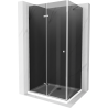 Mexen Lima cabină de duș pliabilă 70 x 100 cm, Grafit, Crom + cadă de duș Flat, Albă - 856-070-100-01-40-4010