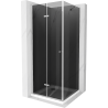 Mexen Lima cabină de duș pliabilă 80 x 80 cm, grafit, crom + cadă Flat, alb - 856-080-080-01-40-4010