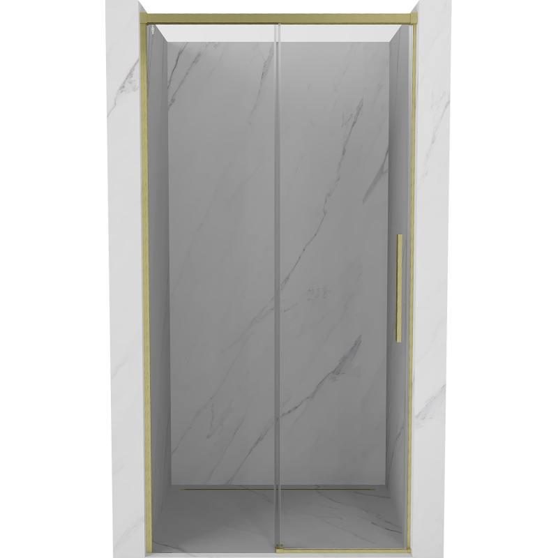 Mexen Rox uși de duș glisante 125 cm, transparente, aurite periate - 8C2-125-000-55-00