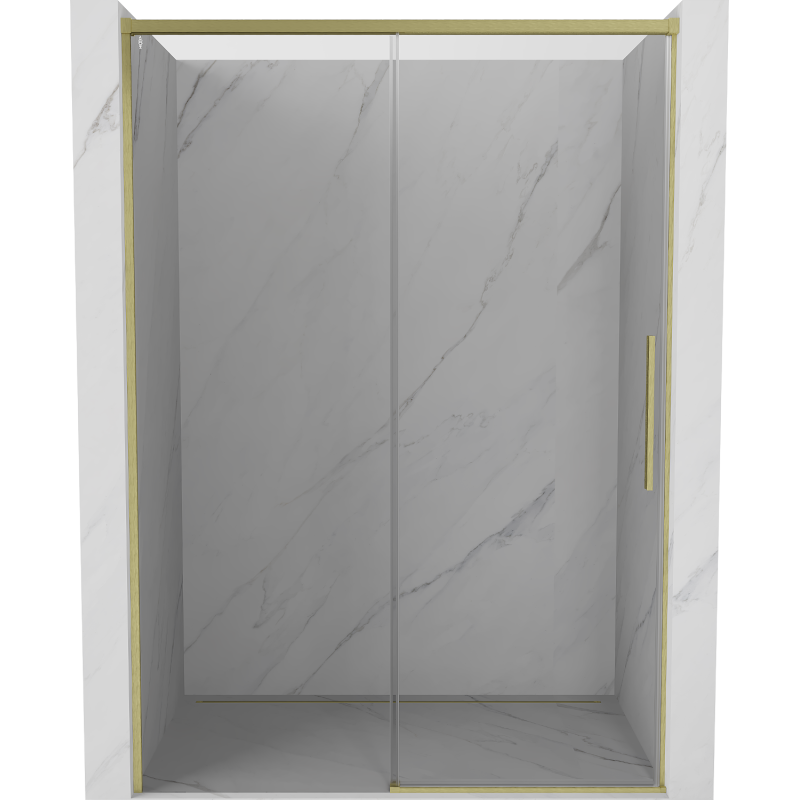 Mexen Rox uși de duș glisante 145 cm, transparent, auriu periat - 8C2-145-000-55-00