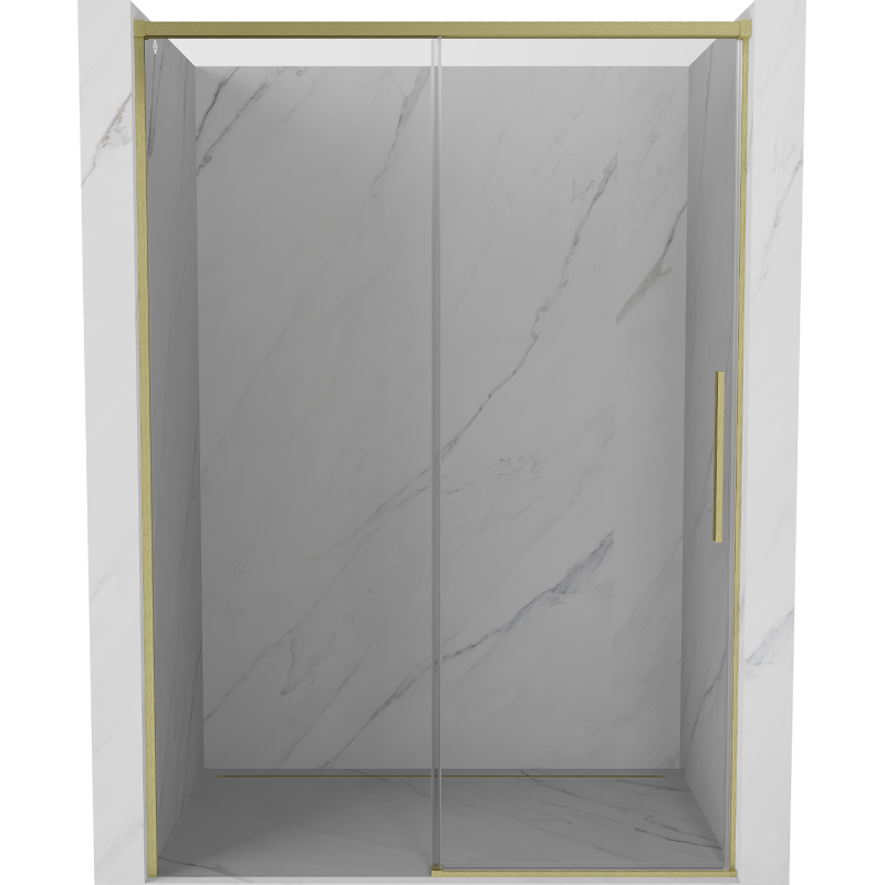 Mexen Rox uși de duș glisante 150 cm, transparente, auriu periat - 8C2-150-000-55-00