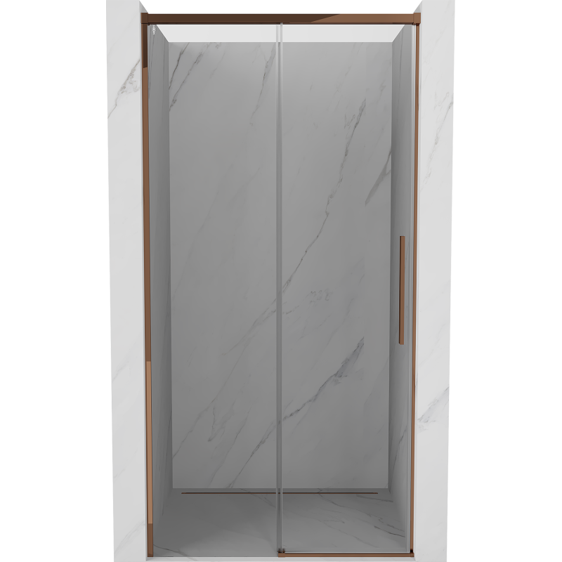 Mexen Rox uși de duș glisante 130 cm, transparente, aur roz - 8C2-130-000-60-00