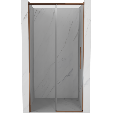 Mexen Rox uși de duș glisante 130 cm, transparente, aur roz - 8C2-130-000-60-00