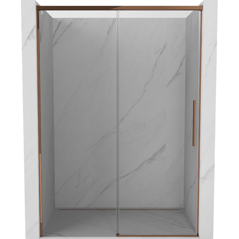 Mexen Rox uși de duș glisante 145 cm, transparente, aur roz - 8C2-145-000-60-00
