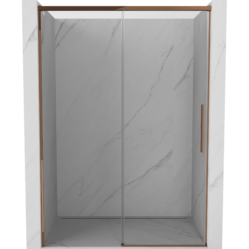 Mexen Rox uși de duș glisante 150 cm, transparente, aur roz - 8C2-150-000-60-00