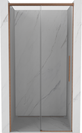 Mexen Rox 130 cm-es tolóajtós zuhanyajtó, átlátszó, kefezett réz - 8C2-130-000-65-00