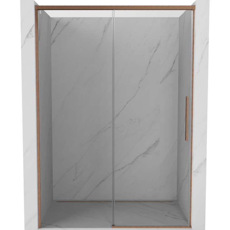 Mexen Rox uși de duș glisante 155 cm, transparent, cupru periat - 8C2-155-000-65-00