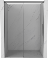 Mexen Rox 160 cm-es tolóajtós zuhanyajtó, átlátszó, szálcsiszolt fegyverszürke - 8C2-160-000-66-00