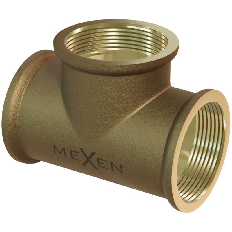 Mexen BRASS sárgaréz hármas csatlakozó 6/4 belső menet x 6/4 belső menet x 6/4 belső menet - W97403-646464