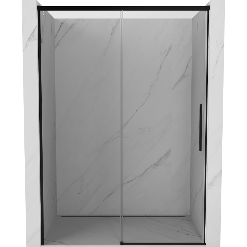 Mexen Rox uși de duș glisante 145 cm, transparente, negre - 8C2-145-000-70-00