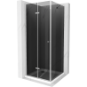 Mexen Lima cabina de duș pliabilă 100 x 100 cm, grafit, crom + cadă Flat, alb - 856-100-100-01-40-4010