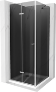 Mexen Lima cabina de duș pliabilă 100 x 100 cm, grafit, crom + cadă Flat, alb - 856-100-100-01-40-4010