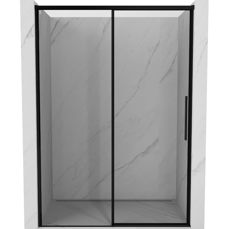 Mexen Rox uși de duș glisante stânga 155 cm, ramă neagră, negru - 8C2-155-000-70-70-L