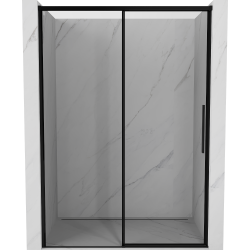 Mexen Rox tolóajtós zuhanykabin bal oldali 140 cm, fekete keret, fekete - 8C2-140-000-70-70-L