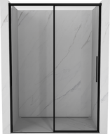 Uși de duș glisante stânga Mexen Rox 140 cm, cadru negru, negre - 8C2-140-000-70-70-L
