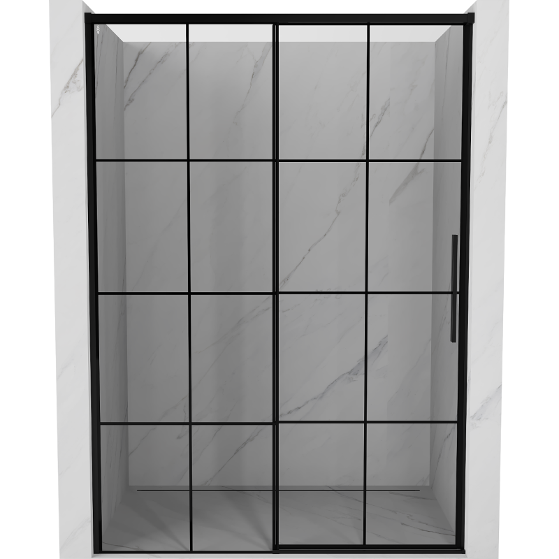 Mexen Rox ușă de duș glisantă stângă 140 cm, grilaj negru, negru - 8C2-140-000-70-77-L