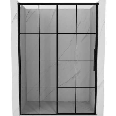 Mexen Rox ușă de duș glisantă stângă 140 cm, grilaj negru, negru - 8C2-140-000-70-77-L
