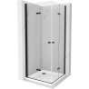 Mexen Lima Duo cabină de duș pliabilă 100 x 100 cm, transparentă, neagră + cadă de duș Flat - 856-100-100-70-02-4010B