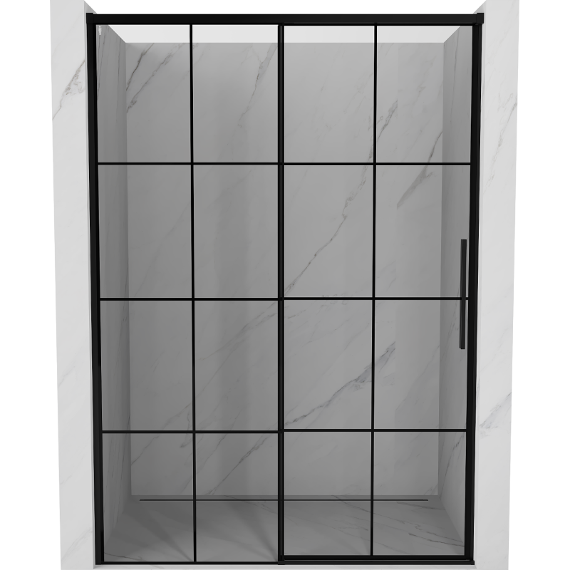 Mexen Rox ușile de duș glisante stânga 145 cm, grilaj negru, negre - 8C2-145-000-70-77-L