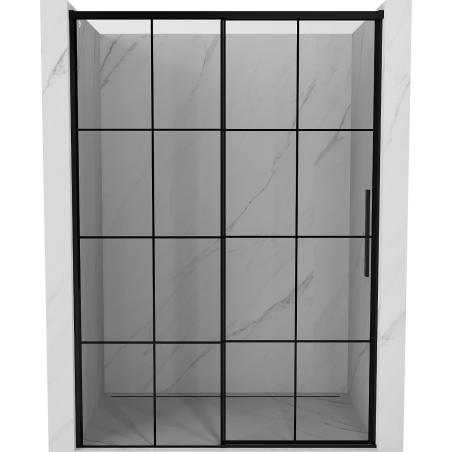 Mexen Rox ușile de duș glisante stânga 145 cm, grilaj negru, negre - 8C2-145-000-70-77-L