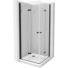 Cabină de duș pliabilă Mexen Lima Duo 90 x 90 cm, transparentă, neagră + cadă de duș Flat - 856-090-090-70-02-4010B