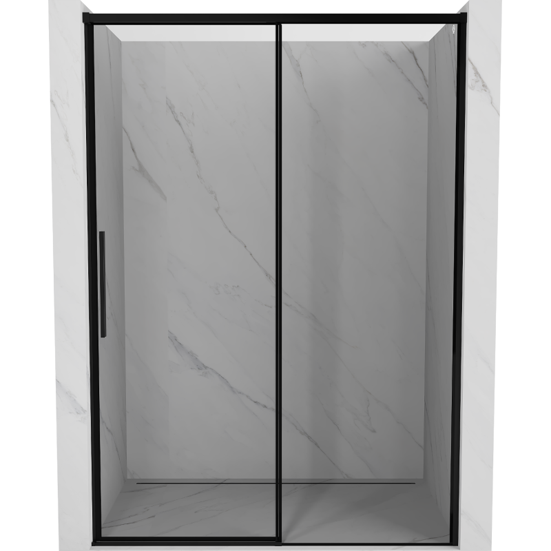 Mexen Rox tolóajtós zuhanykabin jobb oldali 160 cm, fekete keret, fekete - 8C2-160-000-70-70-P