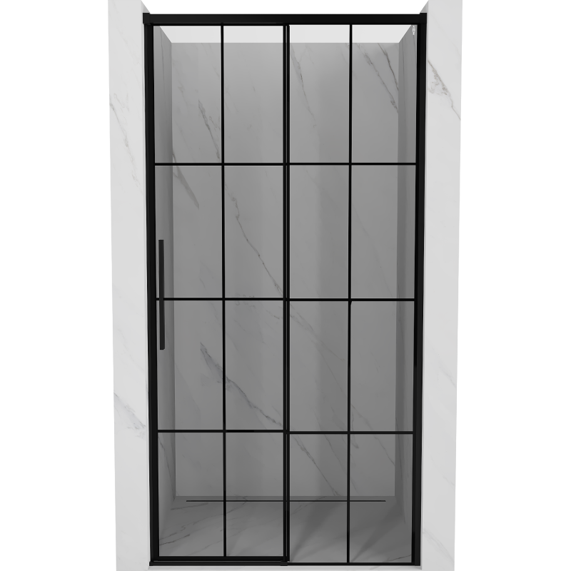 Mexen Rox toló zuhanyajtó, jobb 130 cm, fekete rács, fekete - 8C2-130-000-70-77-P