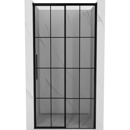 Mexen Rox uși de duș glisante dreapta 130 cm, grilaj negru, negru - 8C2-130-000-70-77-P