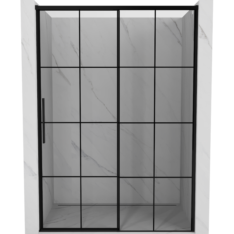 Mexen Rox ușă de duș glisantă dreapta 145 cm, grilaj negru, negru - 8C2-145-000-70-77-P