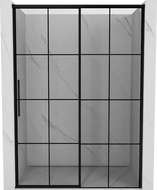 Mexen Rox 150 cm-es jobb tolóajtós zuhanyzó ajtó, fekete rácsos, fekete - 8C2-150-000-70-77-P