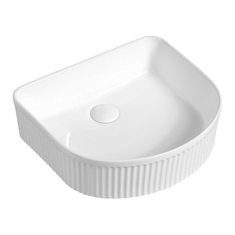 Mexen Grovo pultra szerelhető mosdókagyló bordázott 40 x 35 cm, fehér - 22304000