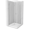 Mexen Lima Duo cabină de duș pliabilă 90 x 90 cm, transparent, Crom + cadă de duș Flat - 856-090-090-01-02-4010
