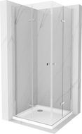 Mexen Lima Duo cabină de duș pliabilă 70 x 70 cm, transparent, Crom + cadă de duș Flat - 856-070-070-01-02-4010