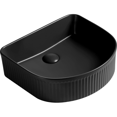 Mexen Grovo chiuvetă pe blat canelată 40 x 35 cm, negru mat - 22304085