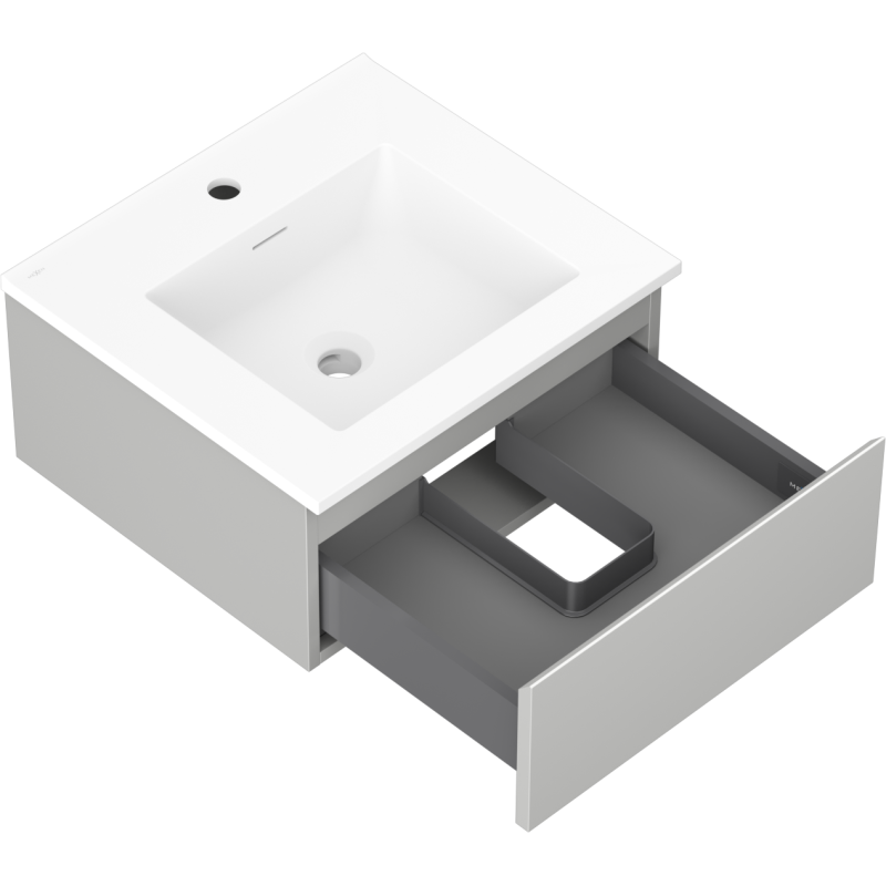 Mexen Orio dulap baie 50 cm cu lavoar Otis, 1 sertar, gri mat/alb mat - 91A10-05023-1-BF62-W18M01